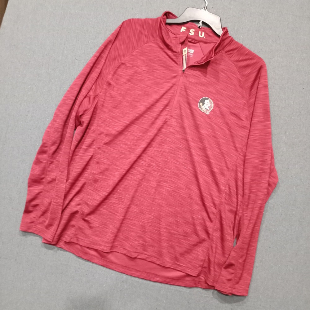 Levelwear FSU Florida State Seminoles 1/4 Zip Pullover Mens XXL Garnet Heather